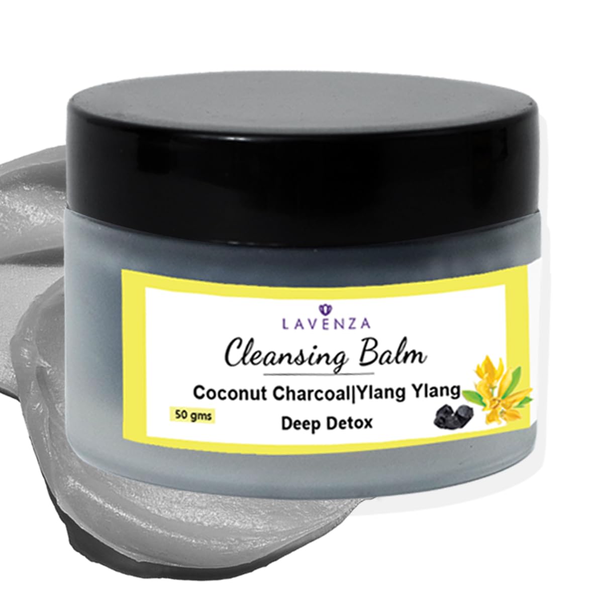 Lavenza Detoxifying Cleansing Balm – pH-Balanced Daily Face Wash + Makeup Remover | With Natural Ceramides in Skin-Like Oils & Plant Butters | Soap-Free, Silico