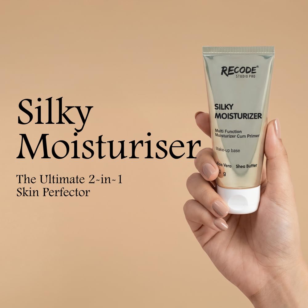 Recode Silky 2 in 1 Moisturizer Cum Primer 60 G|Primer and Moisturizer for Face|Lightweight,Long Lasting,Hydrating|All Skin Types|Makeup Base|Pore Minimizer|Pack of 1