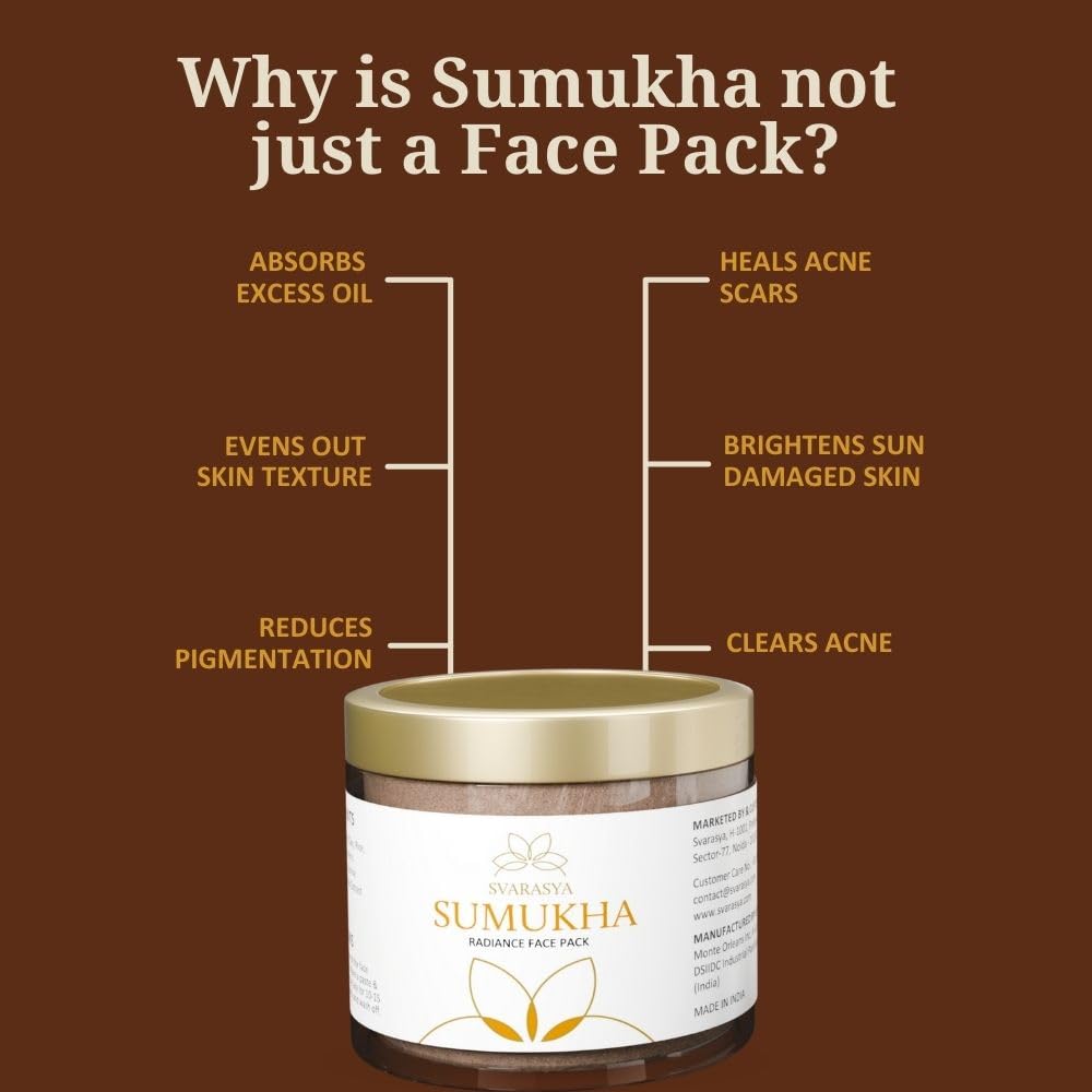 Svarasya Sumukha Ayurvedic Face Pack for women (ubtan powder) | The Ancient Fairness Face pack powder with Natural Ingredients (Sandalwood powder, Licorice powd