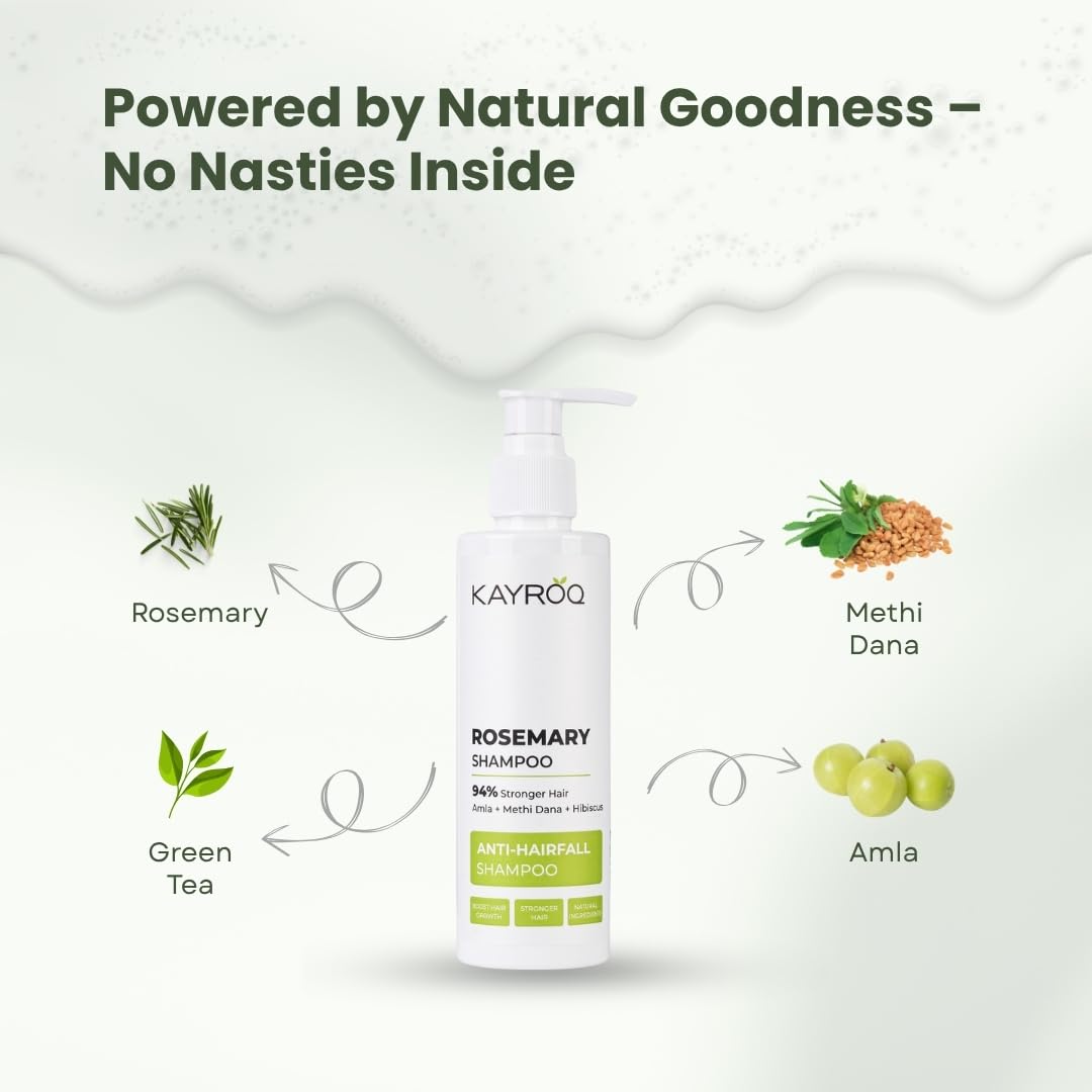 Rosemary Shampoo | 94% Stronger Hair | Enriched With Rosemary | Sulfate & Paraben Free | For Men & Women | 200 ML