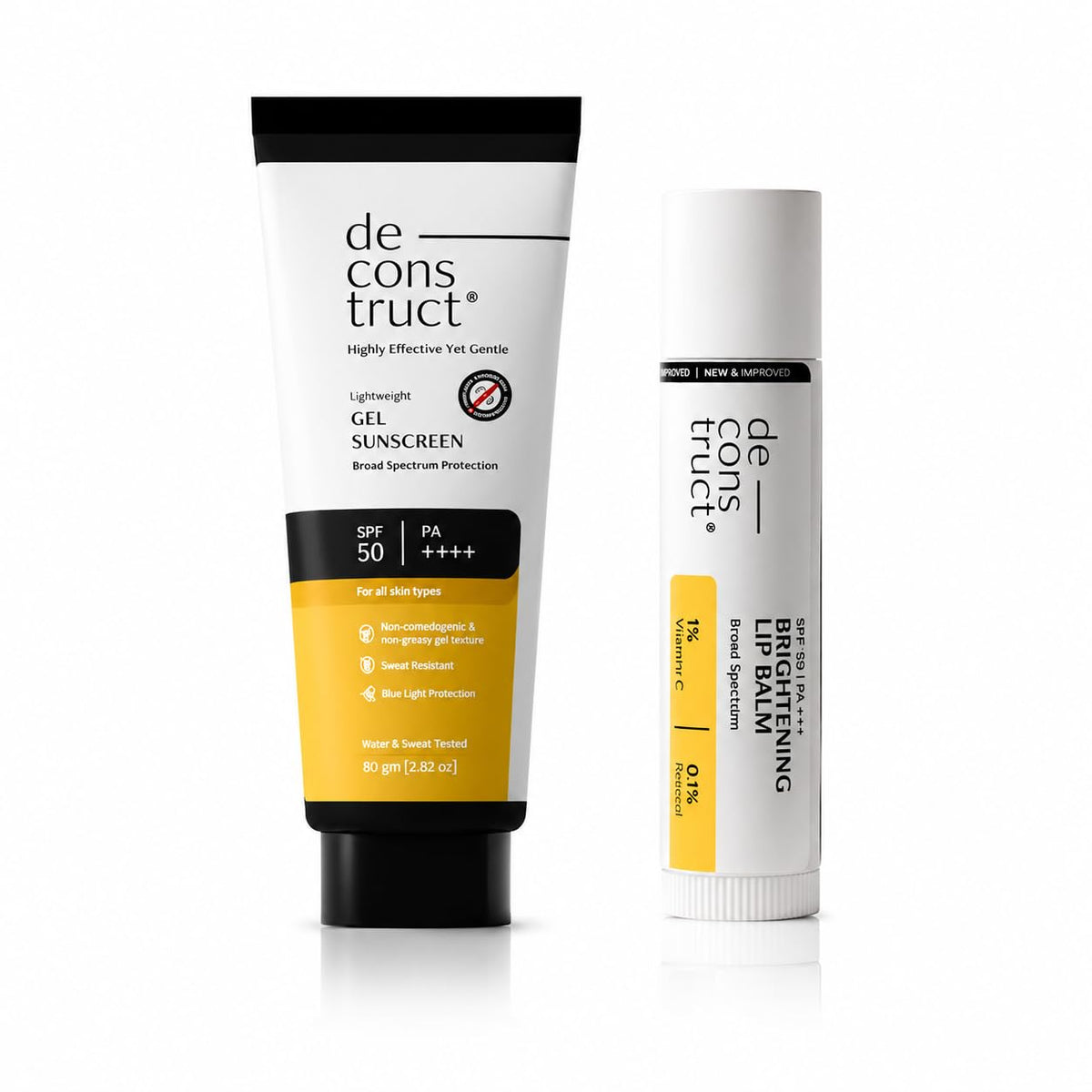 Deconstruct Gel Sunscreen 50gm + Brightning Lip balm combo
