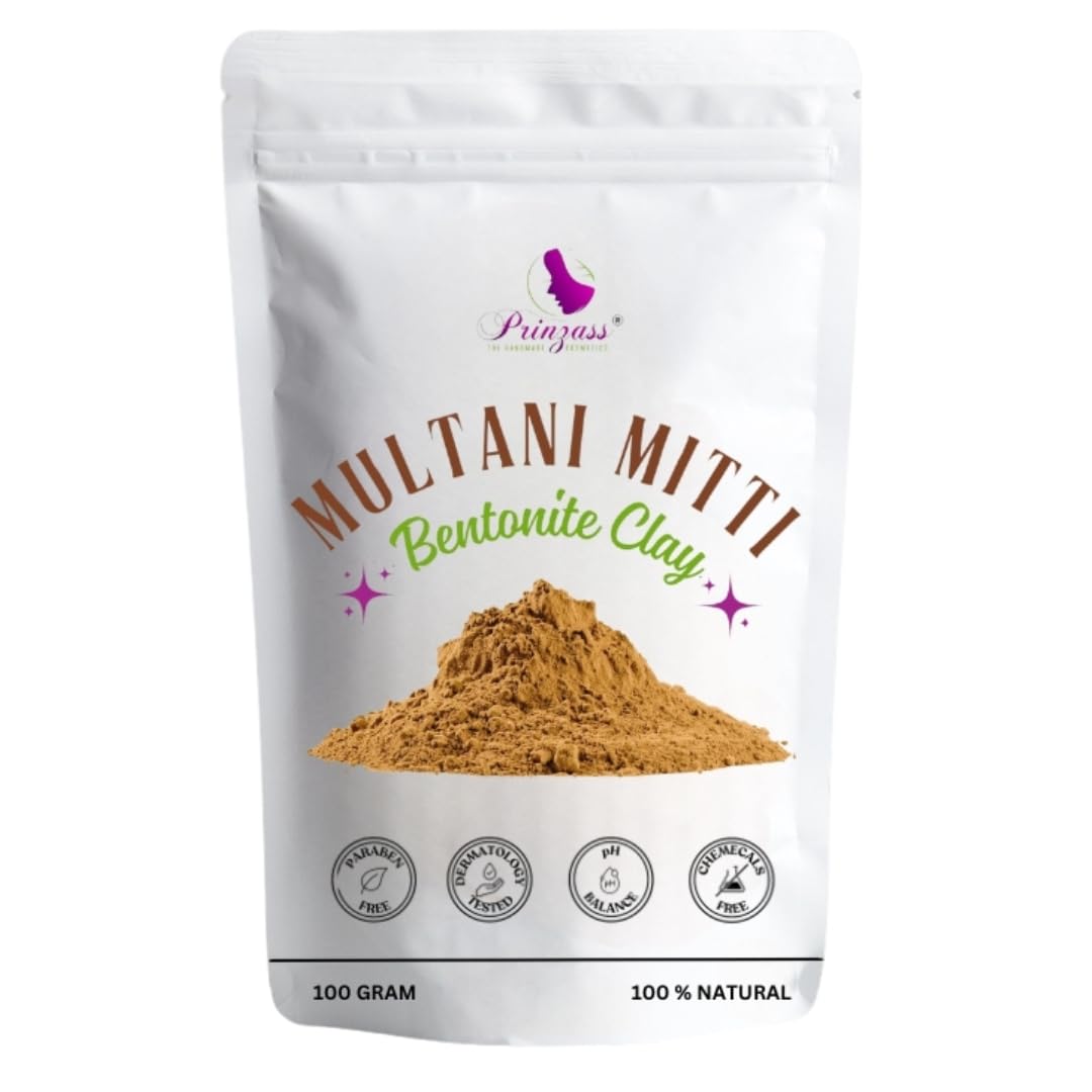 Multani Mitti Powder for Glowing Skin – 100% Pure Fuller's Earth Face Pack with Rose Fragrance, Natural Skin Care for Acne, Oily & Sensitive Skin, Detoxifying &