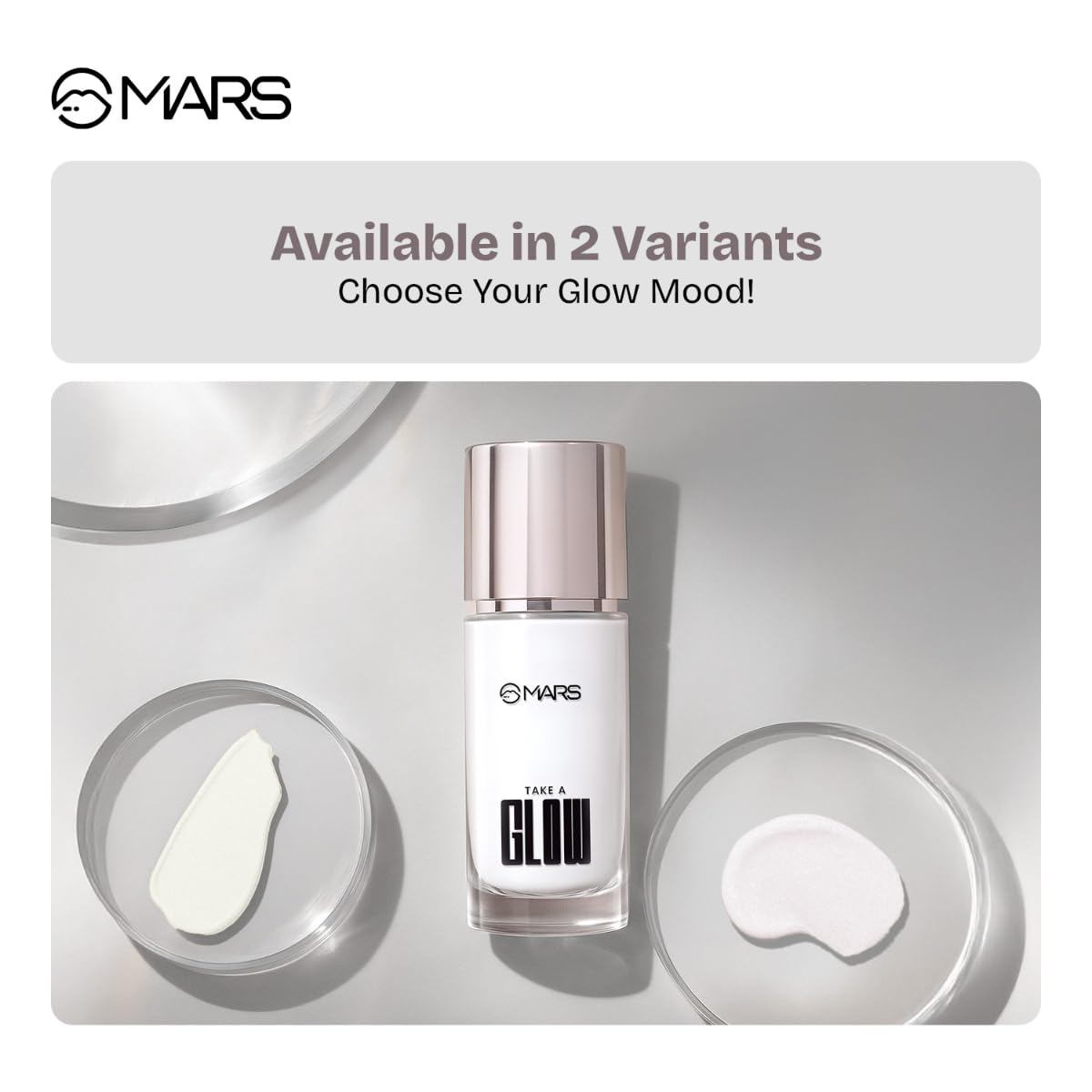 MARS Take A Glow Illuminating Primer + Strobe Cream | 3-in-1 Formula: Moisturiser, Face Primer & Highlighter | Enriched with Jojoba Oil, Madecassoside & Ectoin (30ml) (02-LIGHT BEAM)