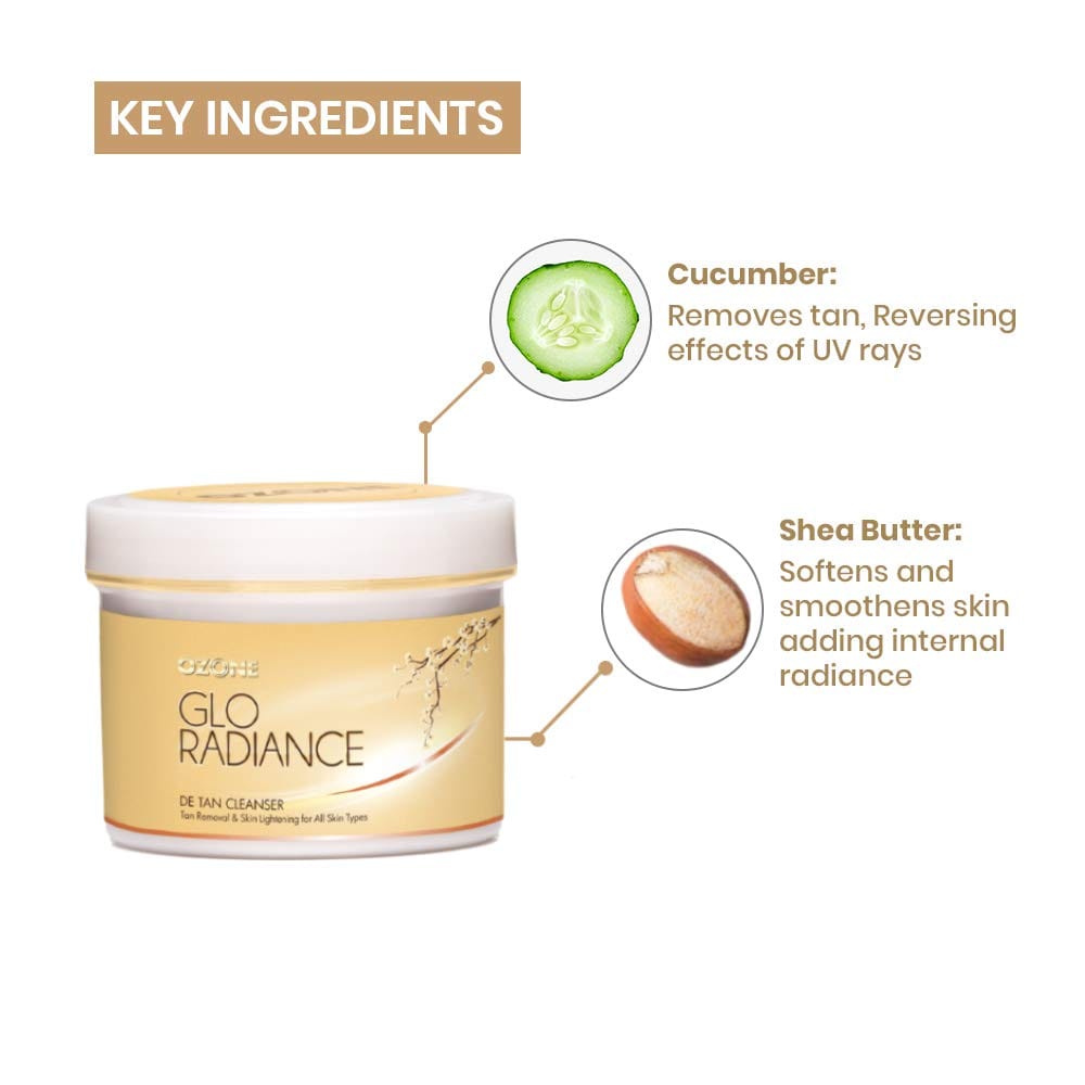 Ozone - Glo Radiance DE TAN Facial Cleanser (250g)