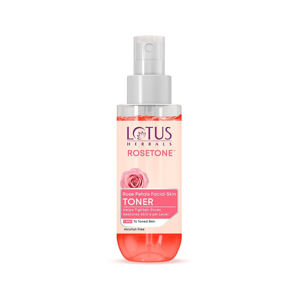 Lotus Herbals Rosetone | Helps Tighten Skin Pores | Restores Skin's pH level | Hydrates Skin | Rose Water, Aloe Vera and Tulsi Extract | Alcohol Free | 100ml