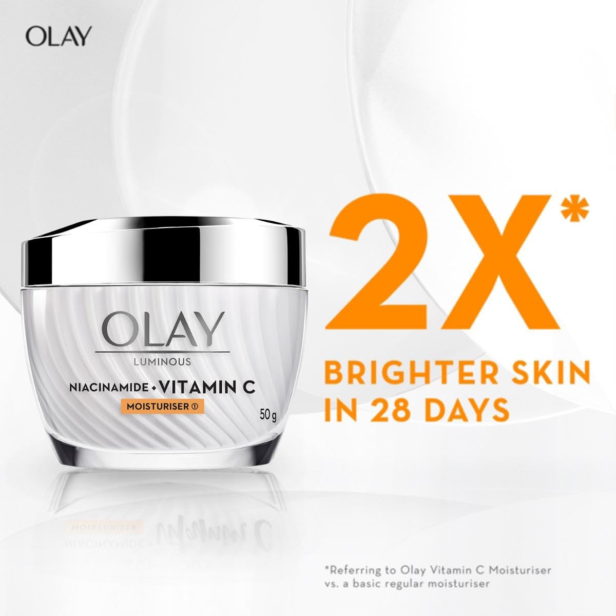Olay Vitamin C Kit for 2X Glow | Vitamin C Cream with Free Cleanser l Even Glow and Smooth Texturee | With Niacinamide l Normal, Oily, Dry & Combination Skin l