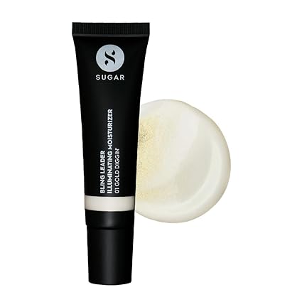 SUGAR Cosmetics Bling Leader Illuminating Moisturizer | Strobe Cream with Vitamin E | Lightweight | Protects against Pollution | 25ml 01 Gold Diggin