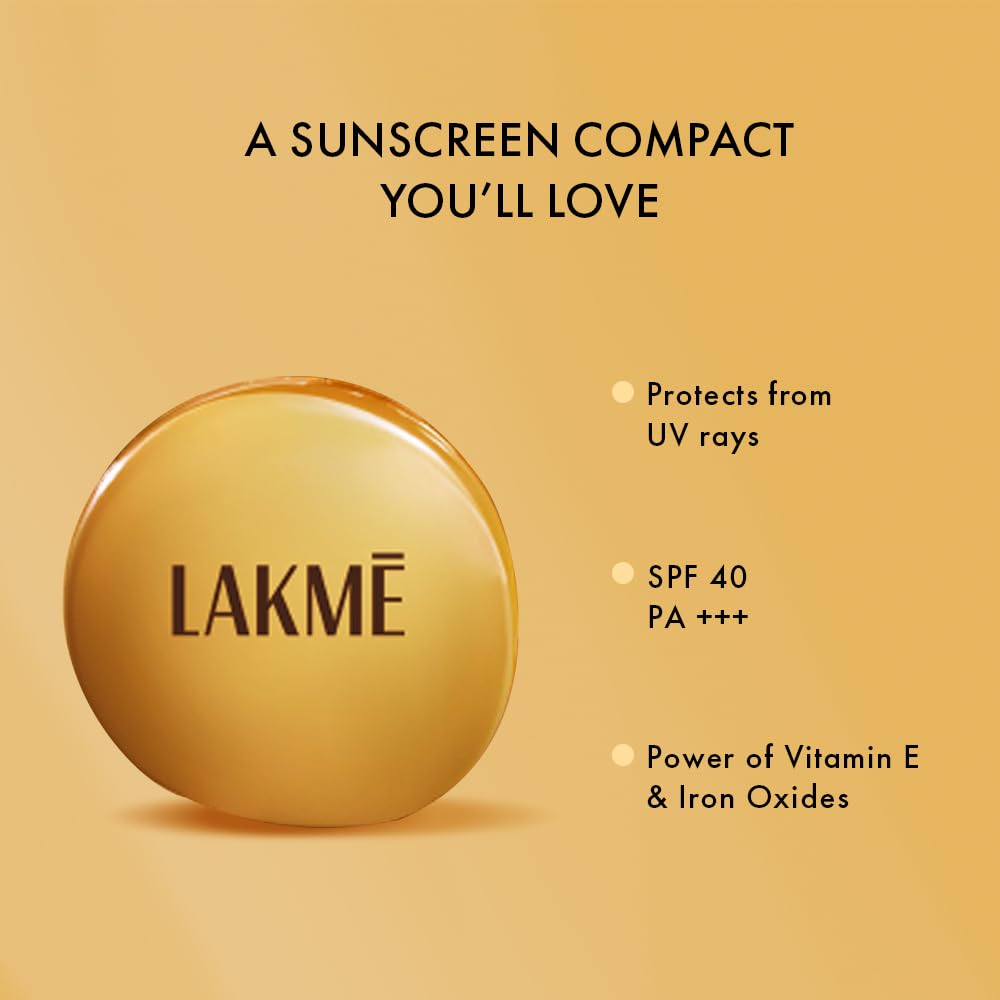 Lakme Sun Expert Ultra Matte Spf 40 Pa+++ Compact|| Non Greasy Non Sticky|| For Indian Skin|| Gives Even-Tone Complexion|| 7 g