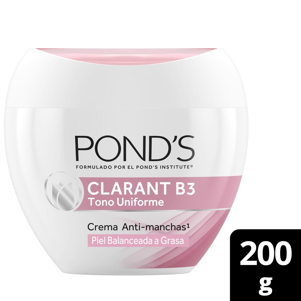 Pond's Clarant B3 Anti-dark Moisturizing Cream, for Normal to Oily Skin, 7oz Crema Aclaradora De Piel Contra Las Manchas 200gr by Pond's 200 g (Pack of 1)