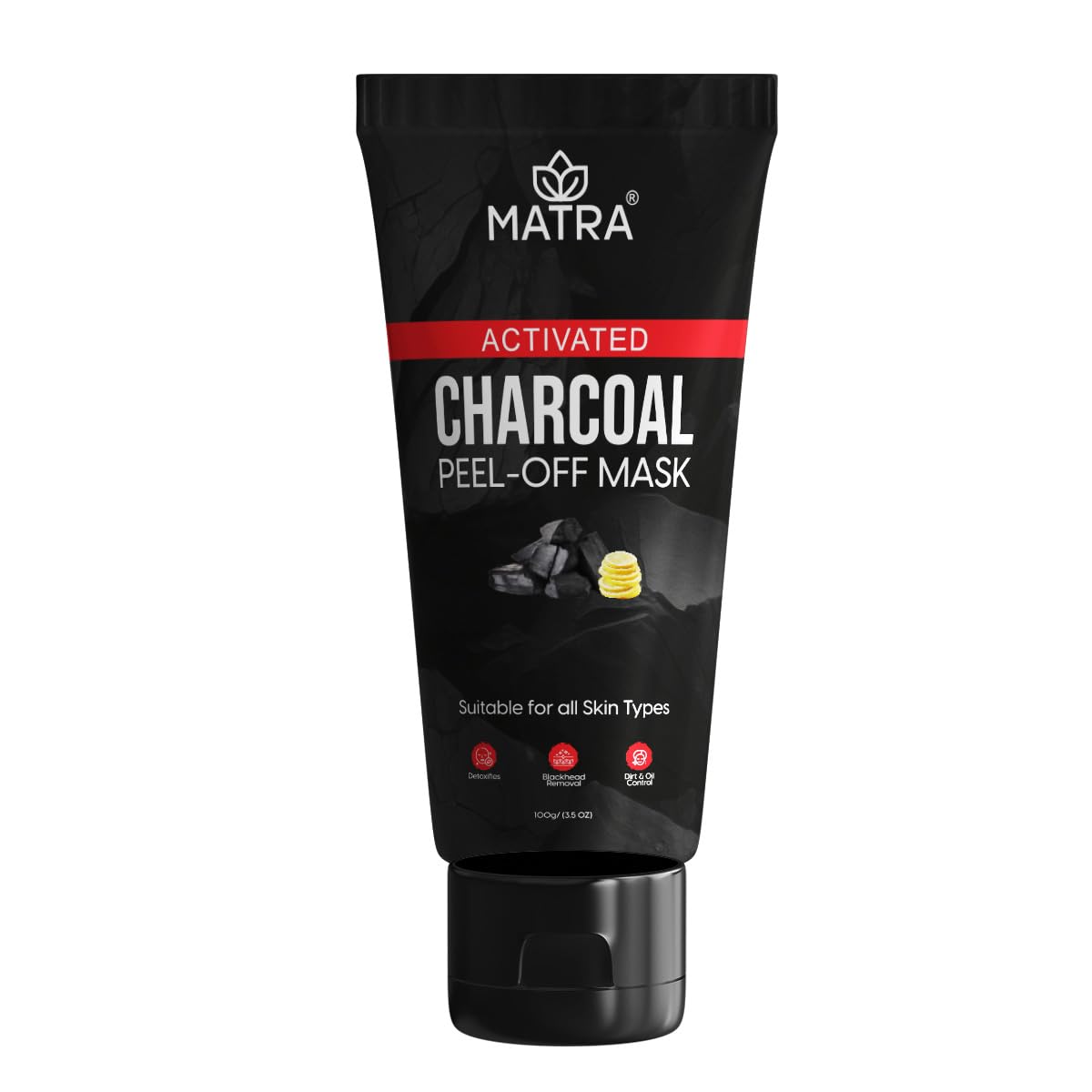 Matra Activated Charcoal Peel Off Mask - Black Mask Blackhead Remover Mask for Acne, Blackheads, Oil Control, Tan Removal and Detox