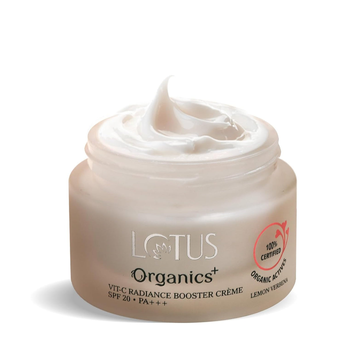 Lotus Organics+ Vitamin C Radiance Booster Face Cream | 100% Certified Organic Lemon Verbena | Boosts Collagen & Deeply Moisturises | SPF 20 PA+++ | All Skin Ty