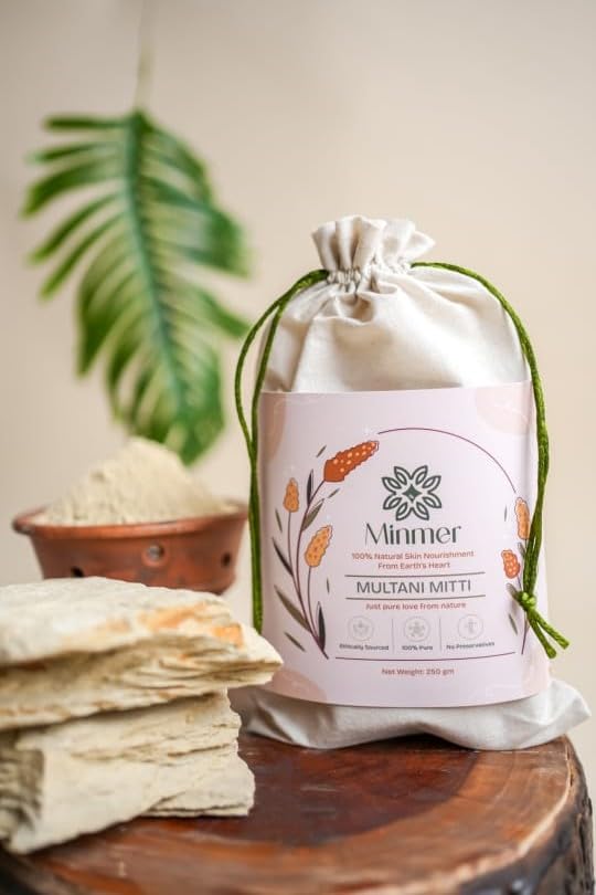 Multani Mitti Powder, 100% Natural Fuller's Earth Clay, Deep Cleansing Face Pack, 50g 50 g (Pack of 1)