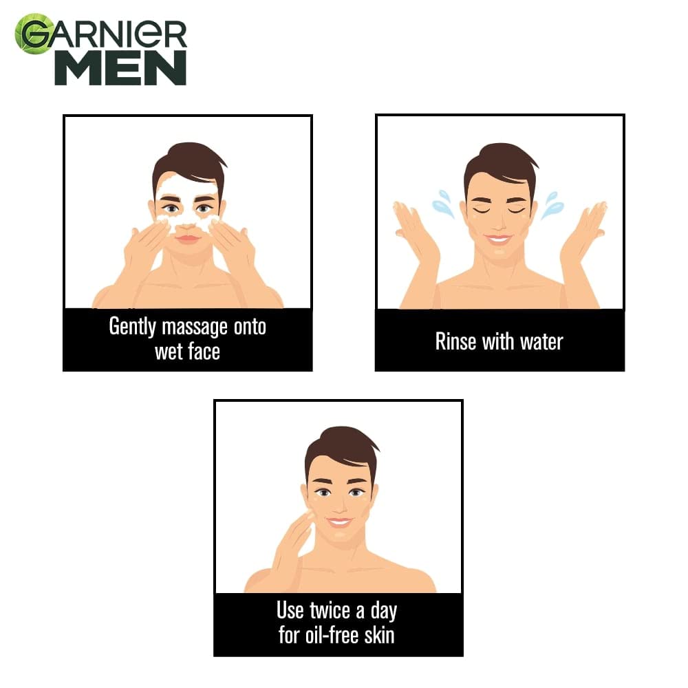 Garnier - Men Turbo Bright Anti-Pollution Double Action Facewash (100gm)