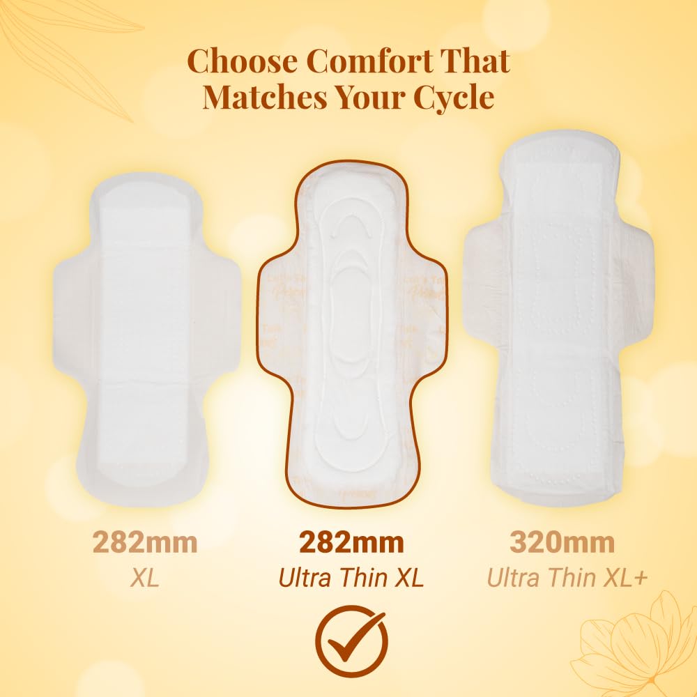 Niine Dry Comfort Ultra Thin XL Sanitary Pads for Women | 40 Pads, Pack of 1 | 282mm Long | Fast Absorption | Prevents Wetness & Leakage | Enjoy Leak-Free Perio