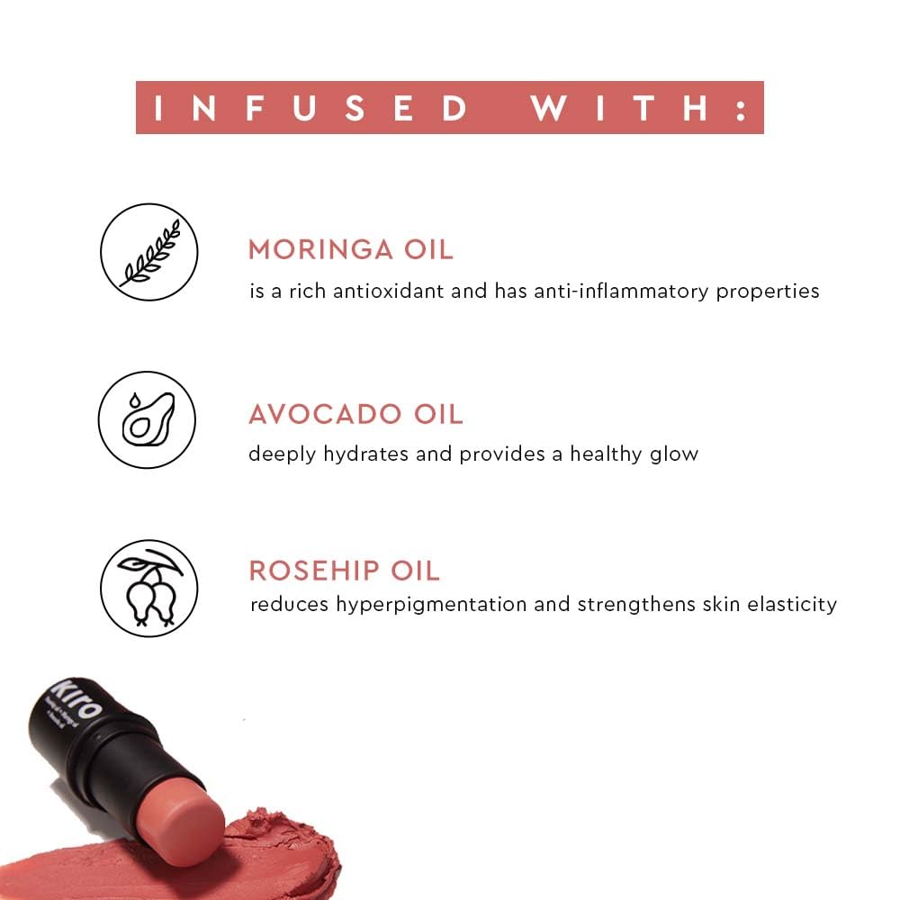 Kiro Wonder Wand Multi-Stick – Pink Chiffon, 7.5g | 3-in-1 Stick - Blush, Eyeshadow & Lip Tint | Creamy, Weightless & Long-Lasting | Infused with Rosehip, Avocado & Moringa Oil