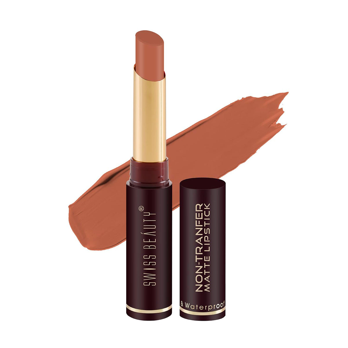 Swiss Beauty Non-Tranfer Matte Lipstick, Smooth & Waterproof, Choco Kiss, 2g