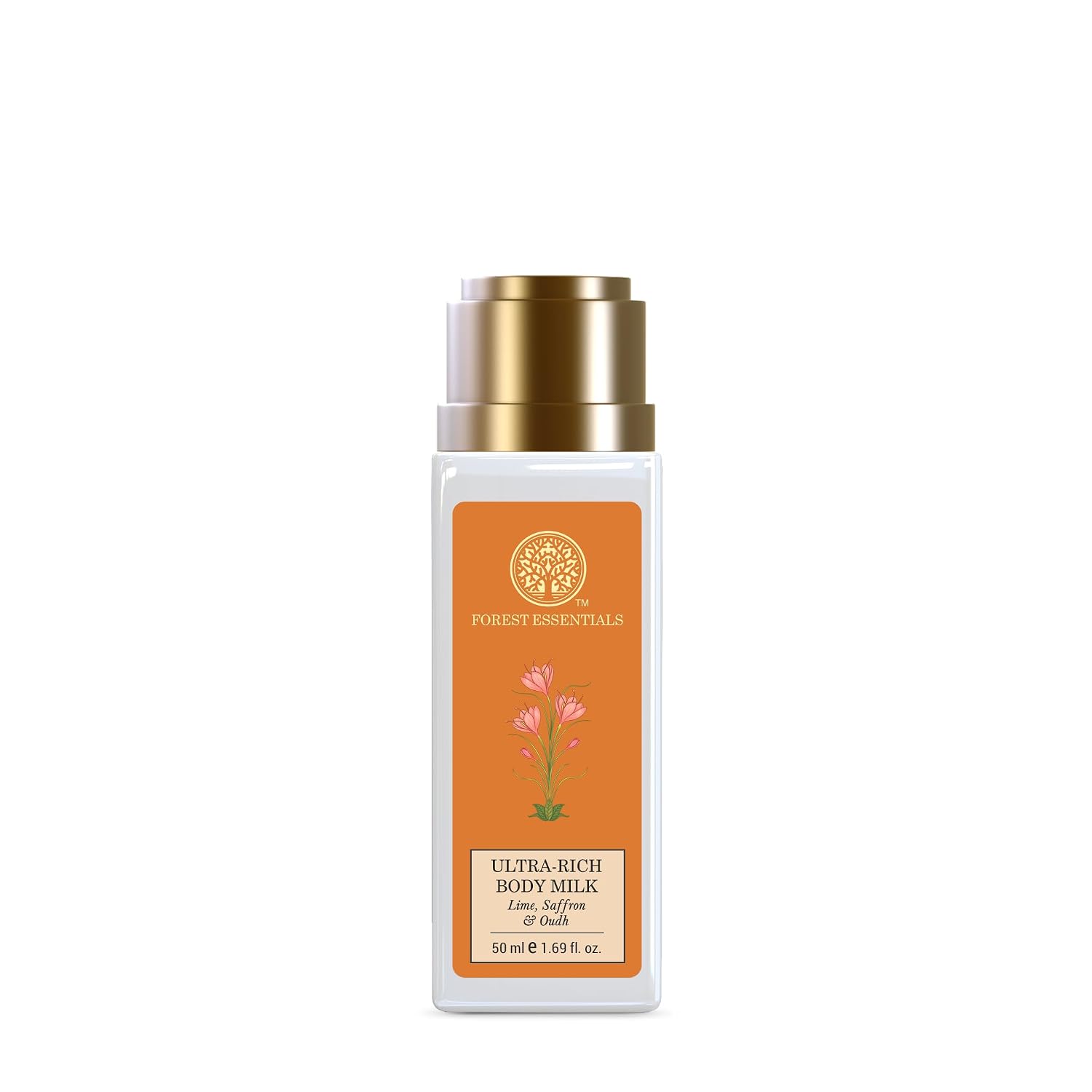 Forest Essentials Ultra-Rich Body Milk Lime Saffron Oudh | Ayurvedic Nourishing Body Lotion to Replenish Skin Moisture and Leave it Smooth & Scented