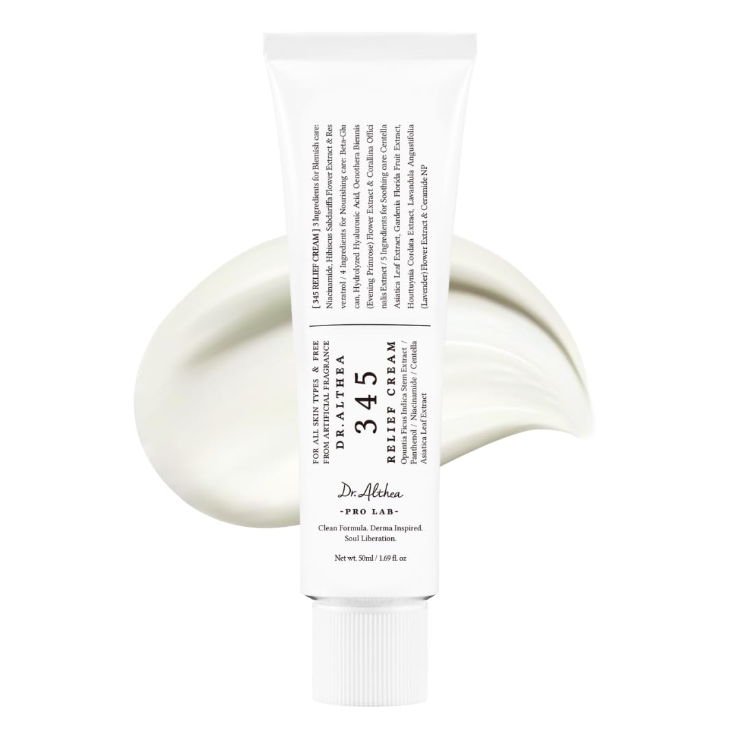 Dr.Althea 345 Relief Cream | Daily Face Moisturizer for Soothing Recovery and Blemish Care with PDRN & Niacinamide | Korean Vegan Skincare for All Skin Types | 50ml ( Pack of 1)