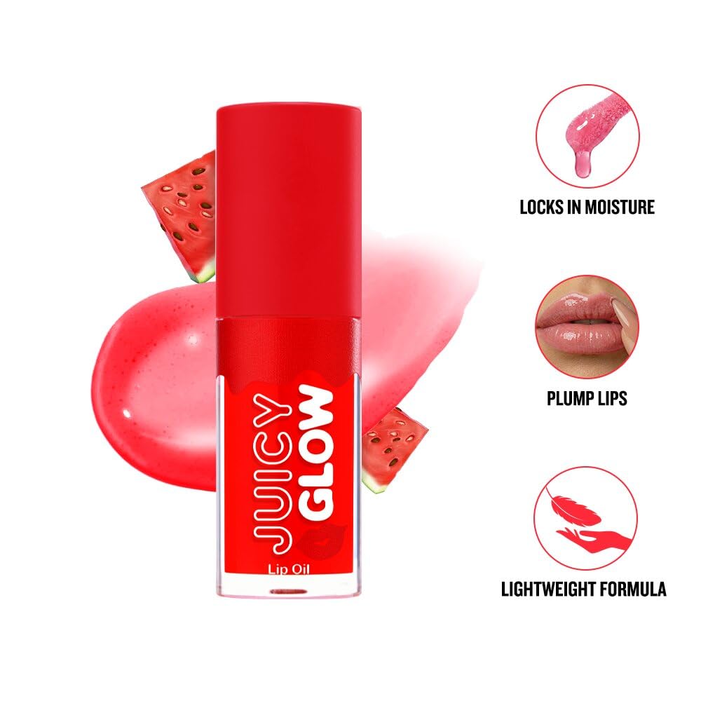 Daily Life Forever52 Juicy Glow Lip Oil – Hydrating Tinted Lip Gloss, Plumping & Nourishing Formula | Non-Sticky, High Shine Gloss | Sheer Juicy Tint for Soft Lips (Sour Watermelon-03, Juicy Lip Glow) | Hydrating Lip Oil