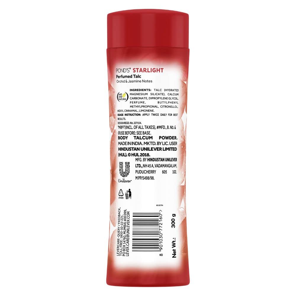 POND'S Starlight Perfumed Talc Powder|| Orchid & Jasmin Notes|| 300 g Starlight Talc