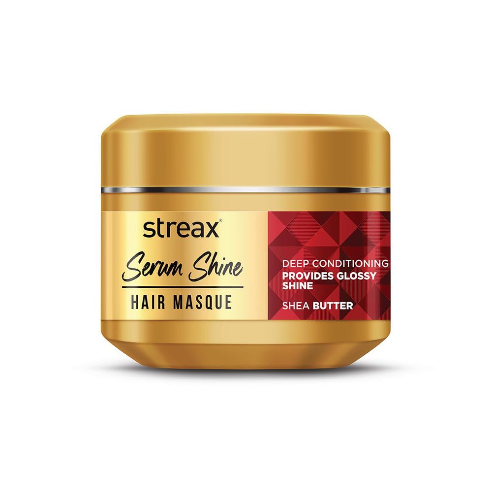 Streax Serum Shine Hair Mask for Frizzy Hair-200gm, Mask for Dry, Damaged Hair, Provides Deep Conditioning & Nourishment, Infused with Shea Butter, For Dry, Fri