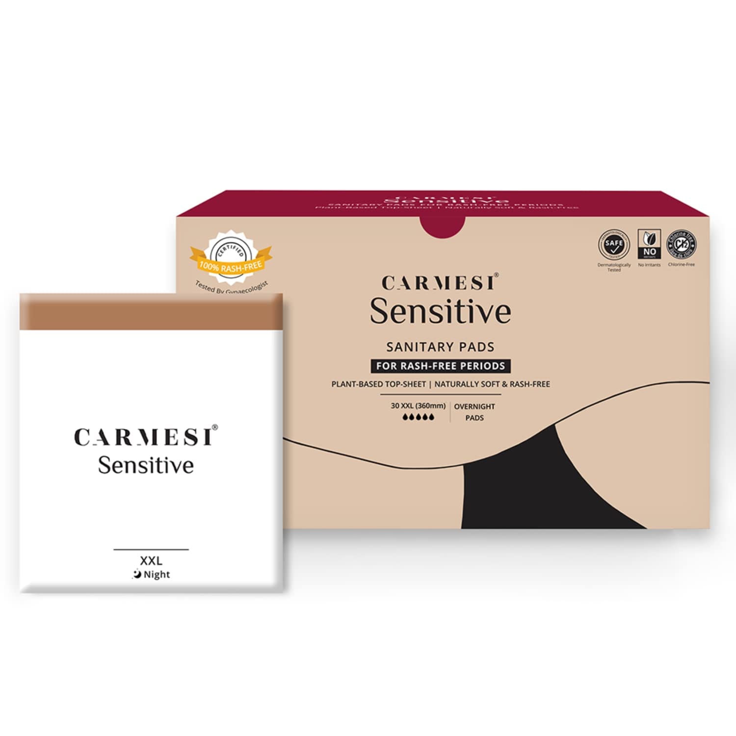 Carmesi - Sensitive Sanitary Pads - Pack of 30 Pads (XXL)