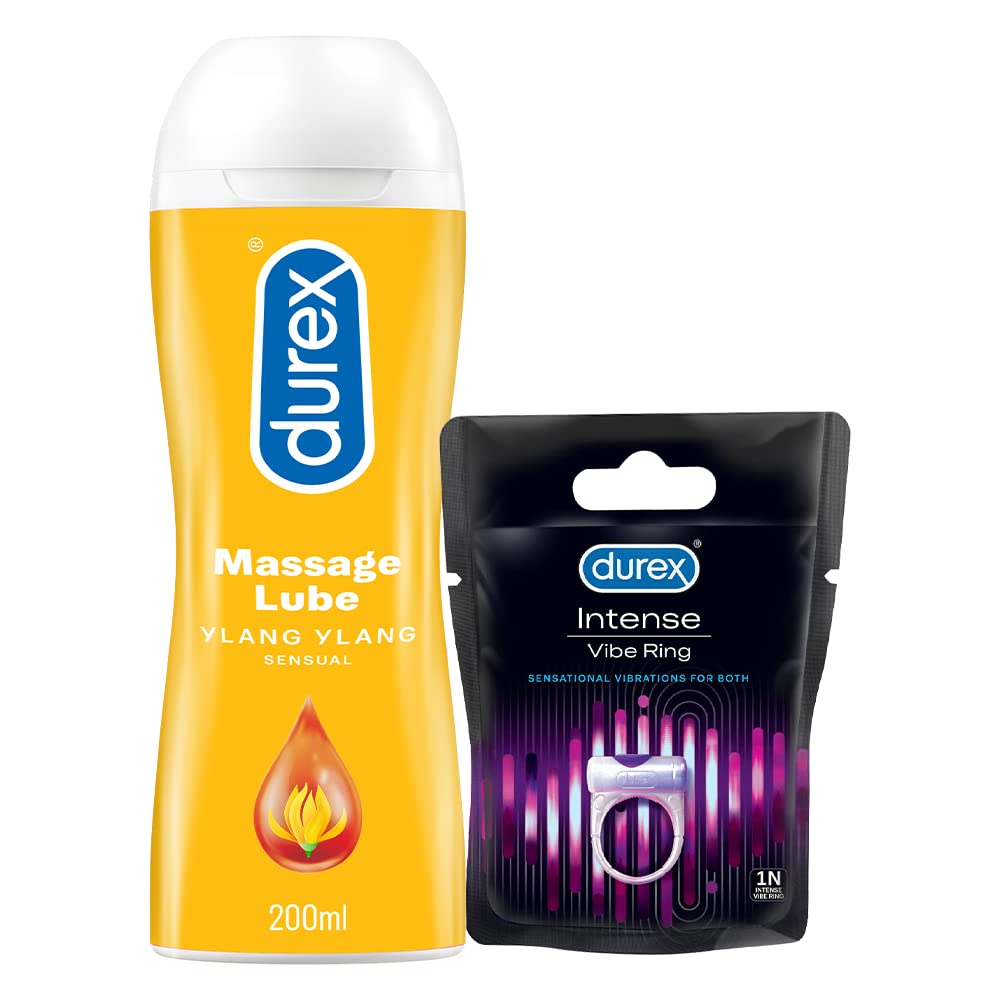 Durex Play Massage 2in1 Sensual - 200 ml & Play Vibrations Massager Ring Play Massage+Vibrations Ring 2 Piece Set