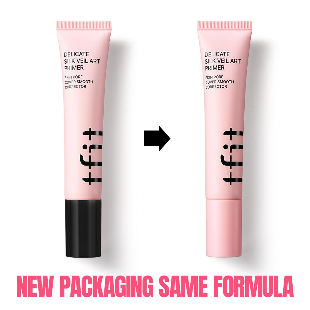 TFIT Delicate Silk Veil Art Primer - Korean Makeup, Poreless Matte Makeup Primer for Oily Skin (Lightweight, Hydrating), Blurring Pore Filler, Smooths fine lines，Long-Lasting Blur Effect, 1.01FL. Oz.