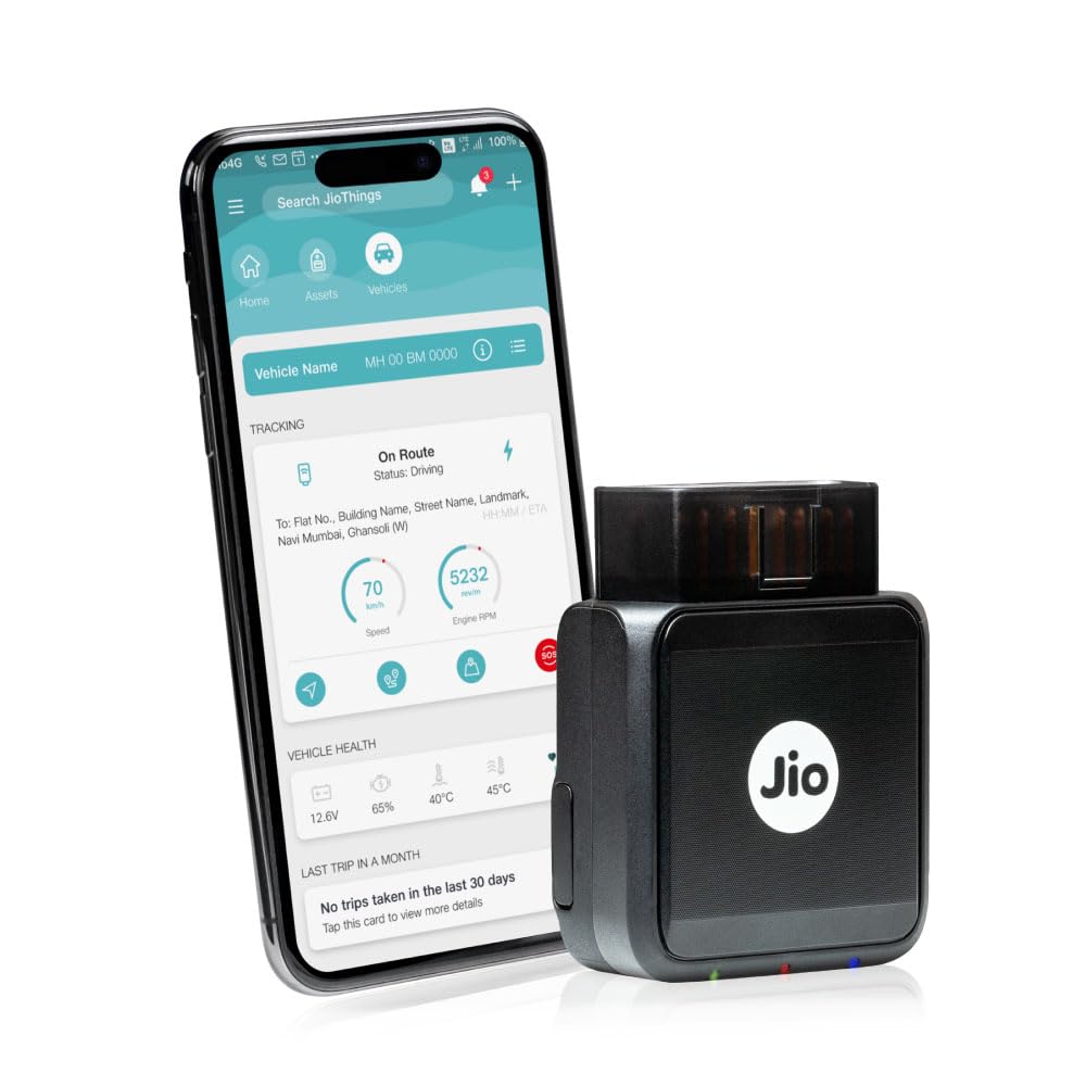 JioMotive OBD GPS Tracker & Wi-fi Router| 4G eSIM Plug n Play| Instant On/Off, Geo Fencing Alerts| 1 Year Free Subscription| Jio Locked | for Personal Cars & Sm