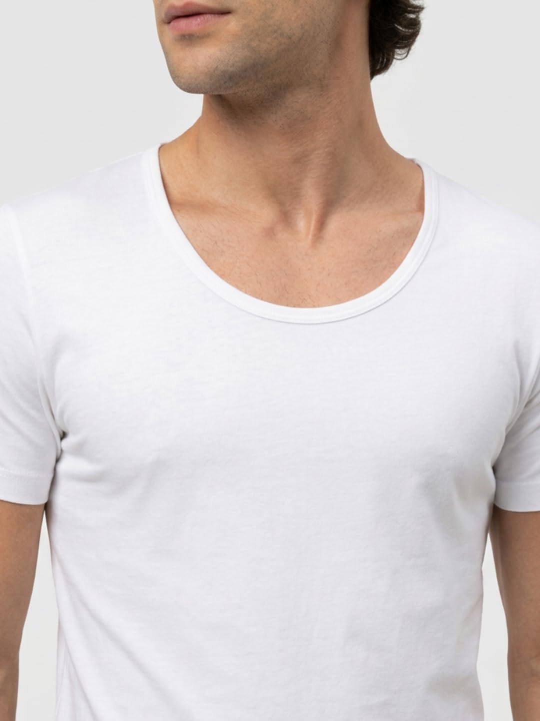 Park Avenue Men Regular Fit Solid Pattern Pure Cotton Half Sleeve Loungewear Vest L White