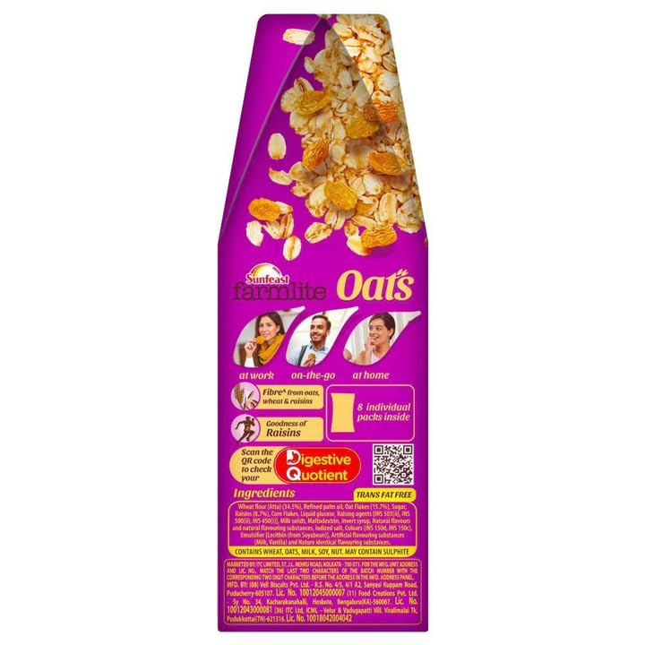 Sunfeast Farmlite Oats with Raisins Biscuits, 150g (Pack Of 5) - HUMARABAZAR
