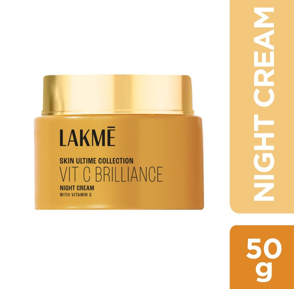 Lakme Vitamin C Brilliance Night Cream with Vitamin C 50G, healthy, glowing skin 50 g (Pack of 1)