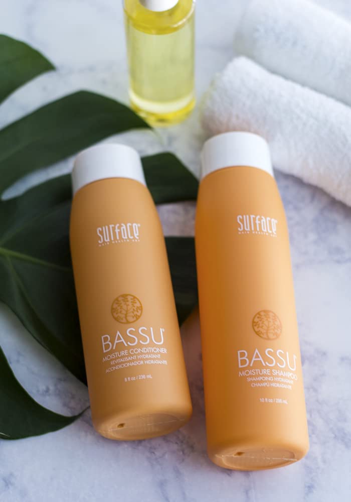 Surface Hair - Bassu Moisture Shampoo - Cleanses, Moisturizes, and Provides Sulfate Free Shine 10 Fl Oz