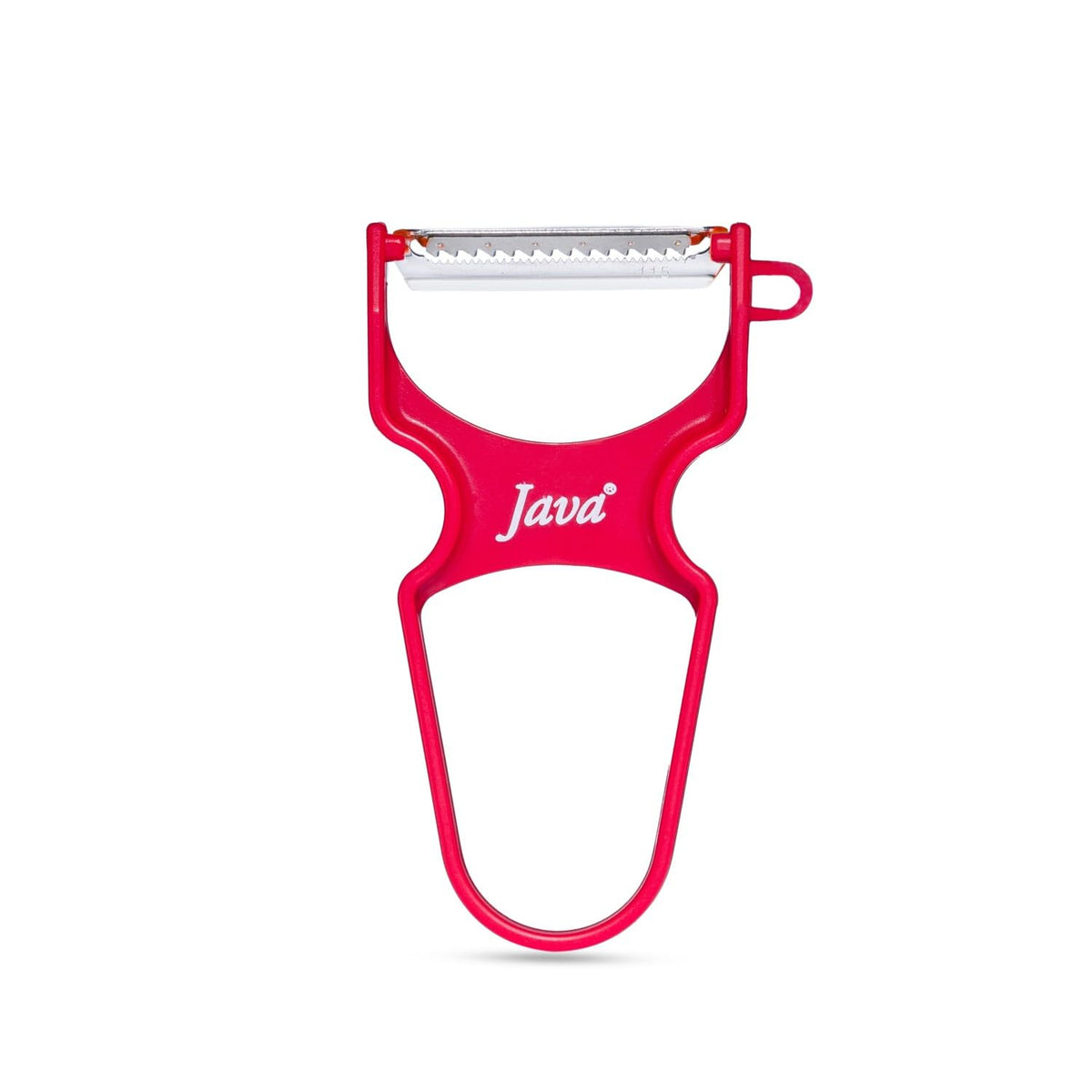 Java Rapid INOX Peeler with Stainless Steel Double Edge Blade, ABS Plastic Handle, Ergonomic Design, Dishwasher Safe, for Fruits and Vegetables (RED, Julienne)