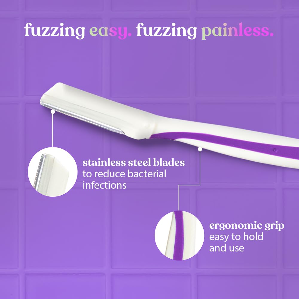 Bombae Reusable Face Razor For Woman Facial Hair - 3 Eyebrow Razor| Instant Glow & Painless Hair Removal | For Eyebrows, Upper Lip, Chin, Peach Fuzz, Forehead,