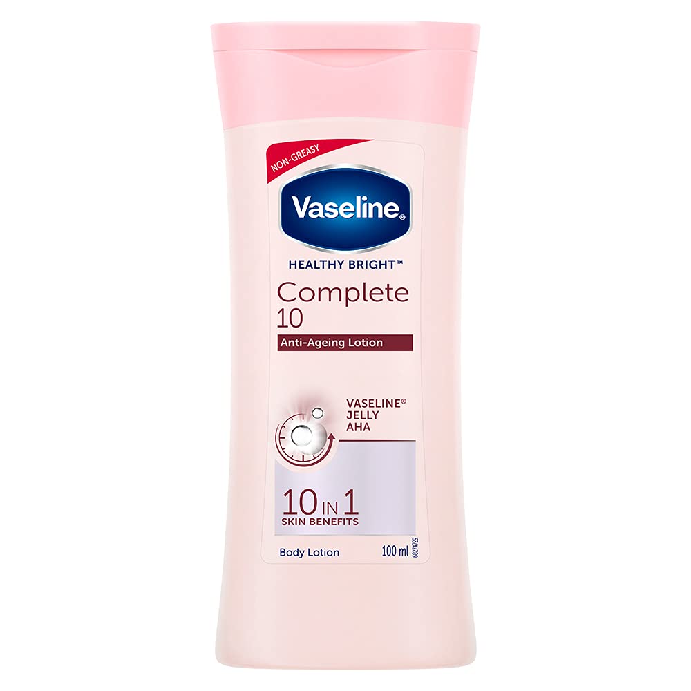 Vaseline Healthy Bright Complete 10 Body Lotion, Anti- Ageing Lotion With Vitamin B3, Aha, Pro-Retinol, 200 ml