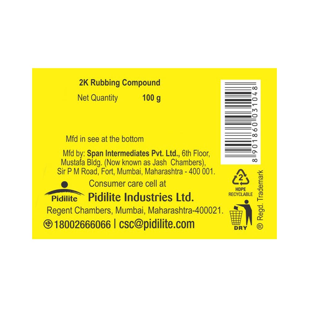 Motomax 2K Rubbing Compound 100g | Removes Minor Scratches, Swirl Marks, Paint defect and Oxidization from metal surfaces on Cars, Bike, Motorbikes | Removes di