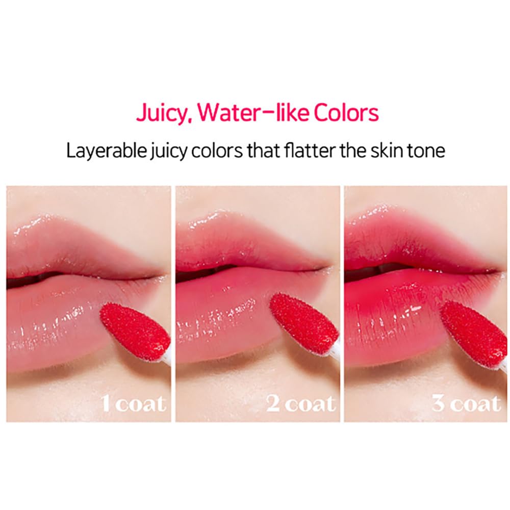 ETUDE Glow Fixing Tint for Plump & Fuller Lips| Non-Sticky, Moisturising, Vegan Gloss| Shade- 12 Cherry Sugar, 3.8g
