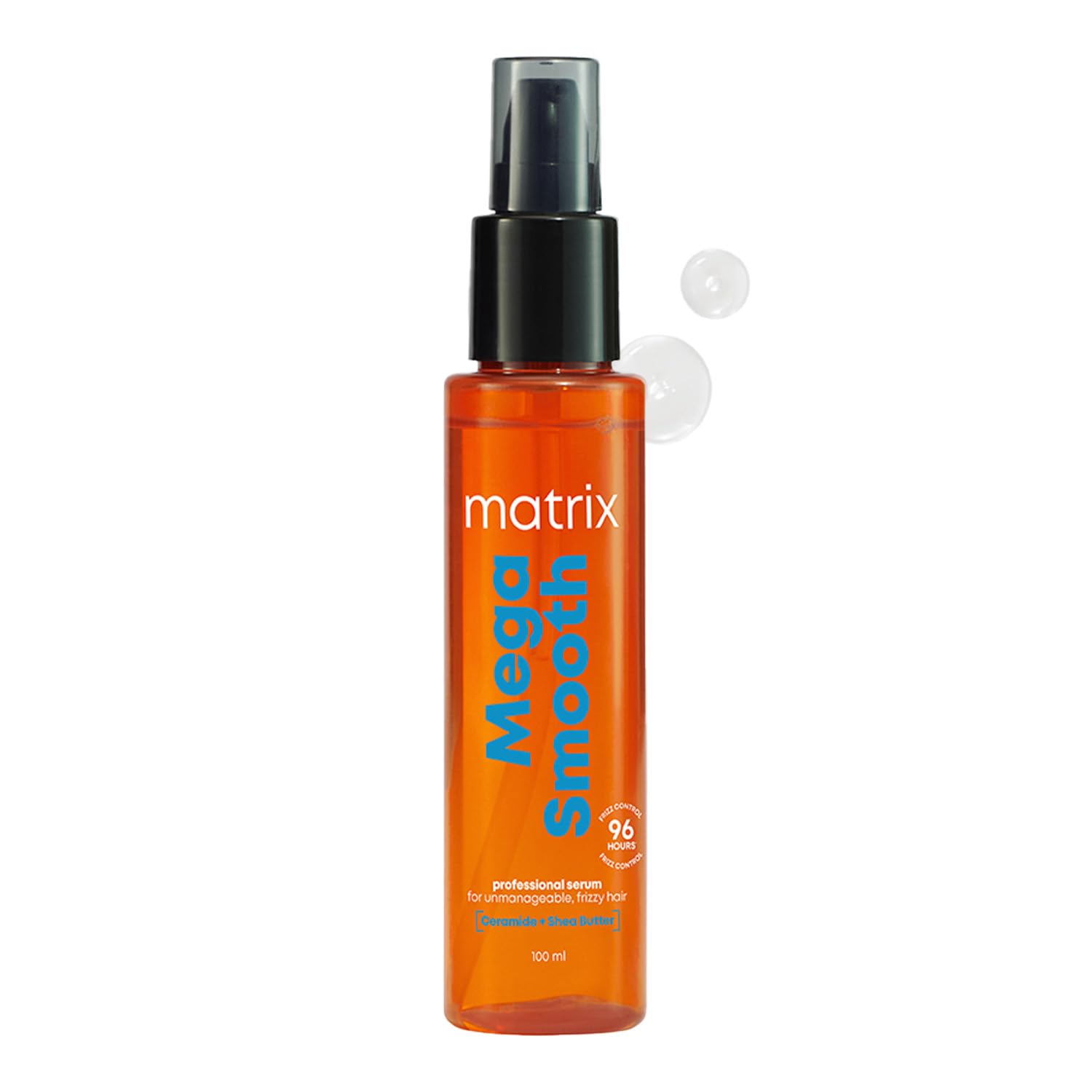 MATRIX Mega Smooth Anti-Frizz Serum with Shea Butter and Ceramides| Max Smoothness for 4 Days | Used by 1 Lakh Hairstylists*| For All Hair Types | 100ml