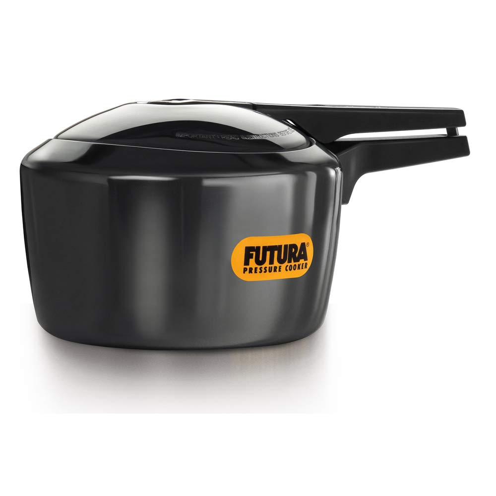 Hawkins Futura 2 Litre Pressure Cooker, Hard Anodised Pressure Cooker, Small Cooker, Black (FP20) 2 Litres