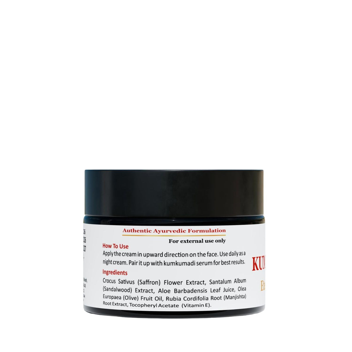 Kumkumadi Cream – Ayurvedic Skin Brightening & Overnight Glow Cream with Saffron and Sandalwood