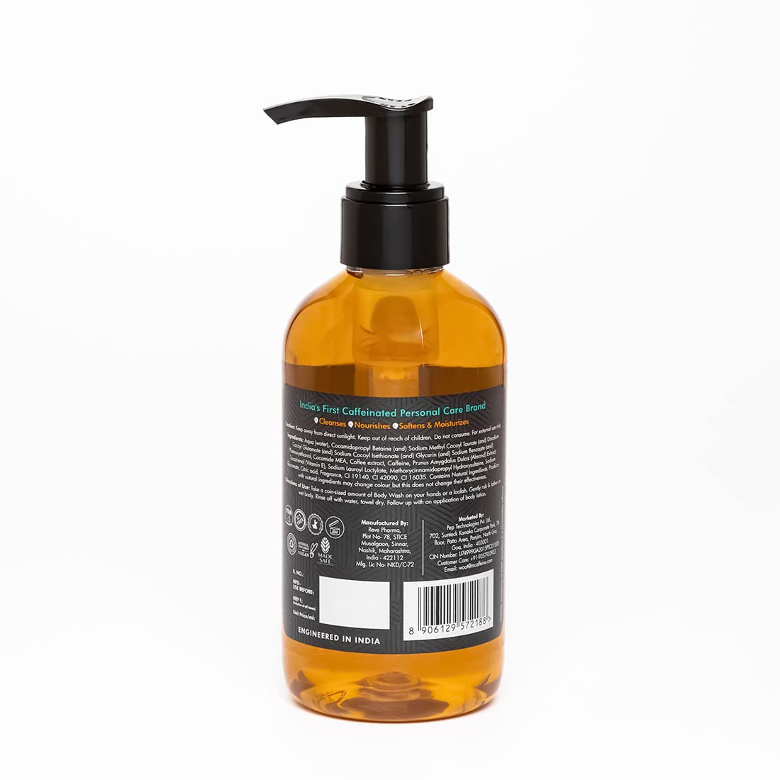 mcaffeine Coffee Body Wash With Almonds | De-Tan & Deep Cleansing Shower Gel|Enriched With Vitamin E&In Energizing Nutty Almond Aroma|Shower Gel|Suitable For Al