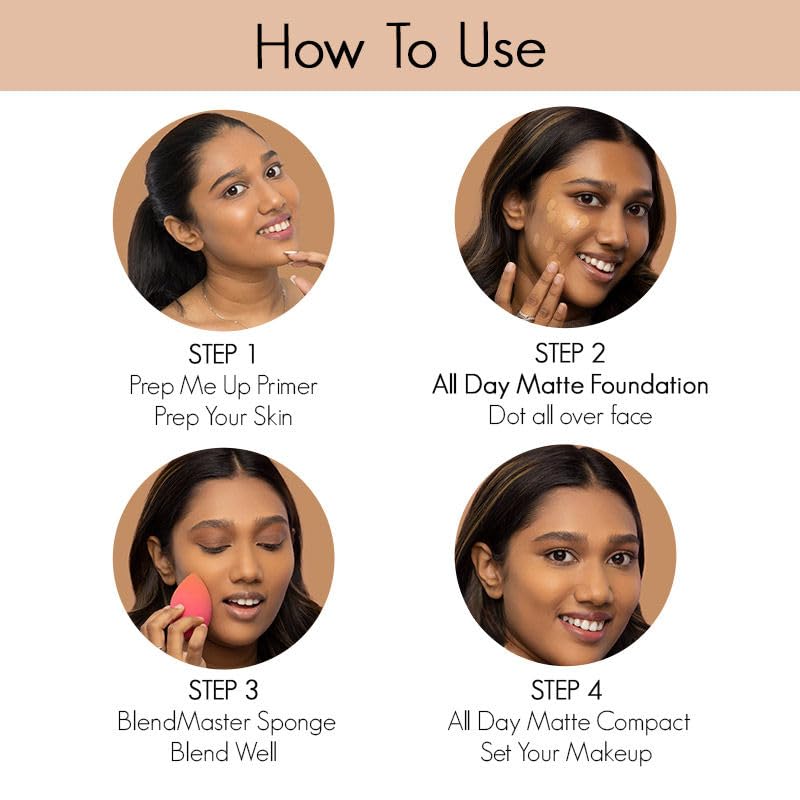 Nykaa All Day Matte Long Wear Liquid Foundation, Sand 07 | Normal To Combination Skin