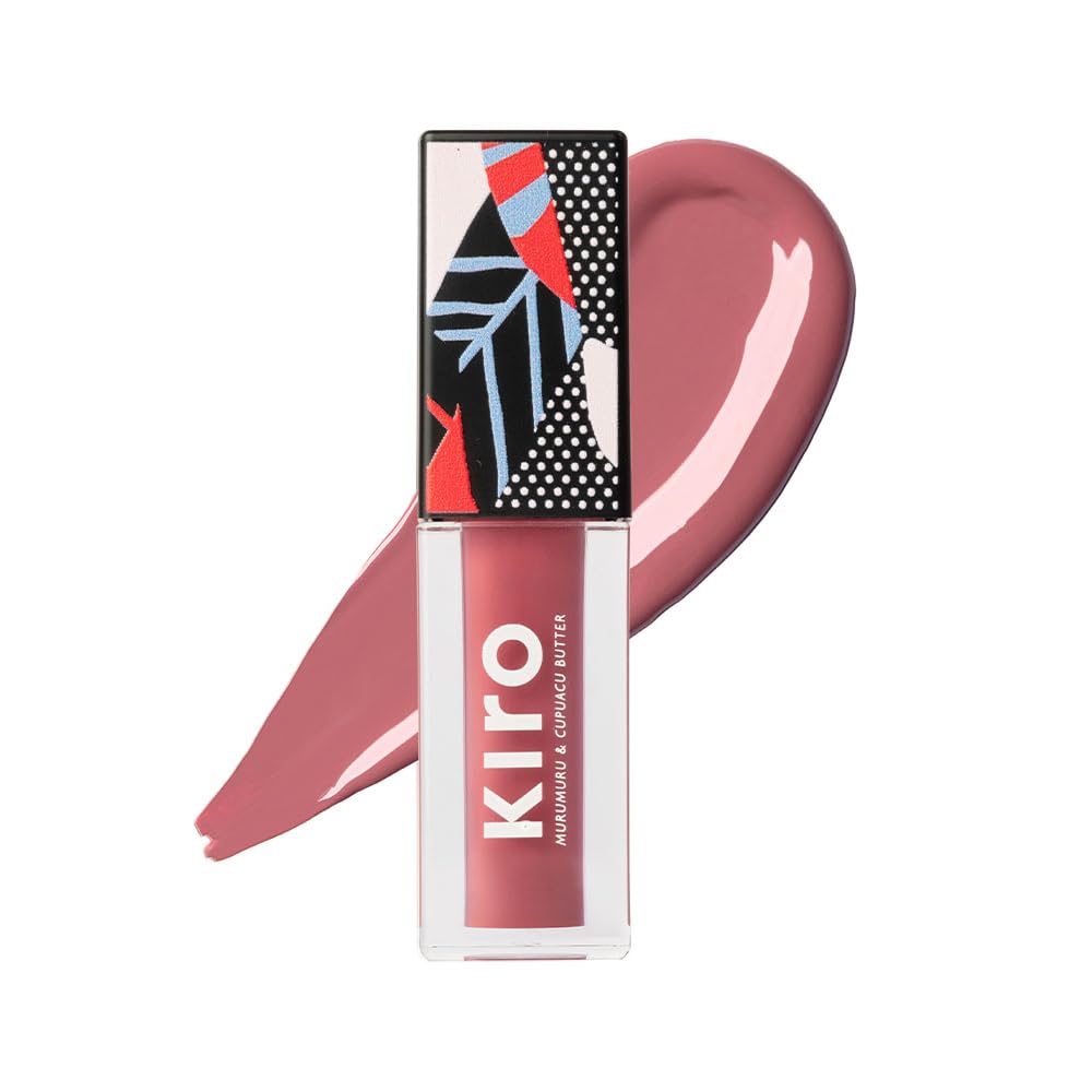 Kiro Glossfinity Crème Gloss - Blushing Apricot, 5ml | High-Shine Nude Lip Gloss | Hydrating, Non-Sticky Formula | Enriched with Murumuru & Cupuacu Butters | 8 Shades for Every Indian Skin Tone