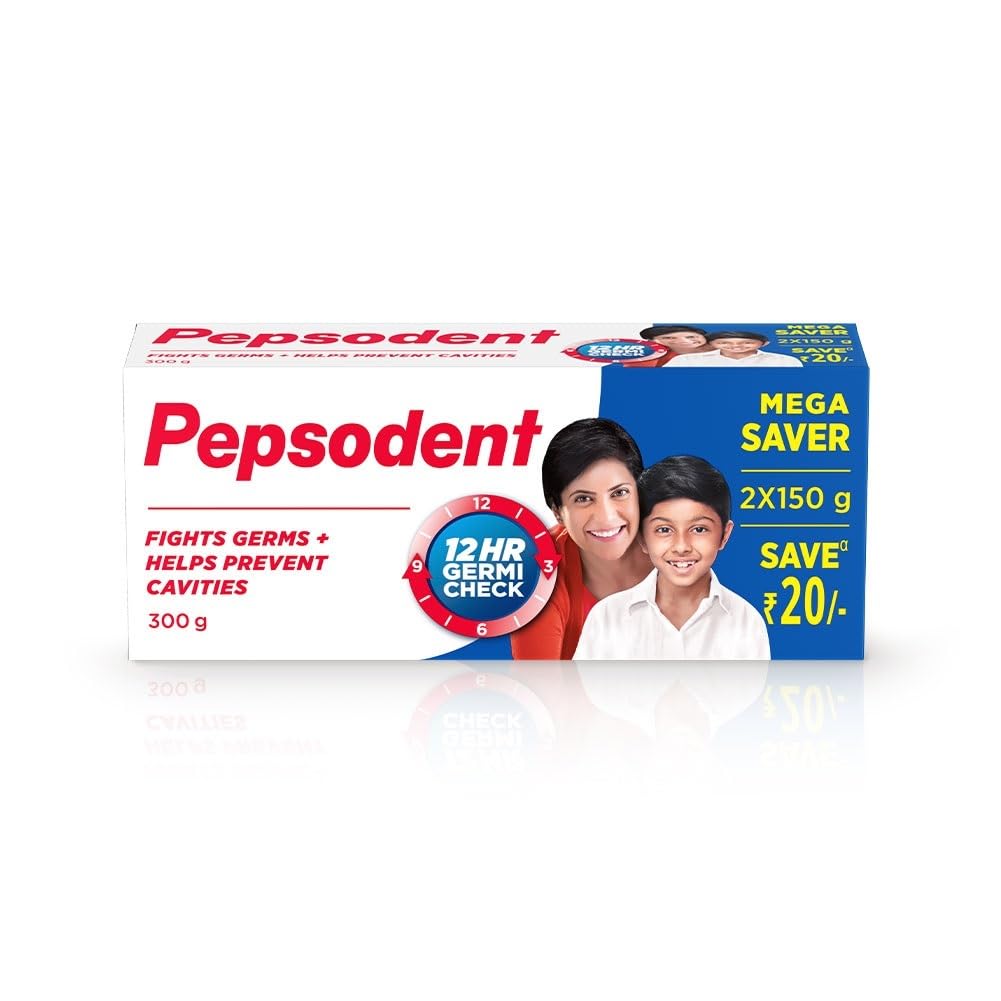 Pepsodent Germicheck Anti cavity Toothpaste | 12 HR protection from cavity germs | Mint flavour|| Multipack_300G (150g*2) 300 g (Pack of 1)