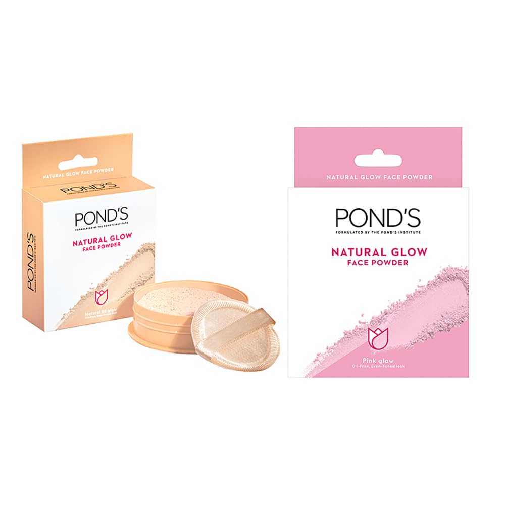 POND'S Natural Glow Face Powder|| Bb Glow - 30G + Natural Glow Face Powder|| All Skin Type Pink Glow - 30 Grams