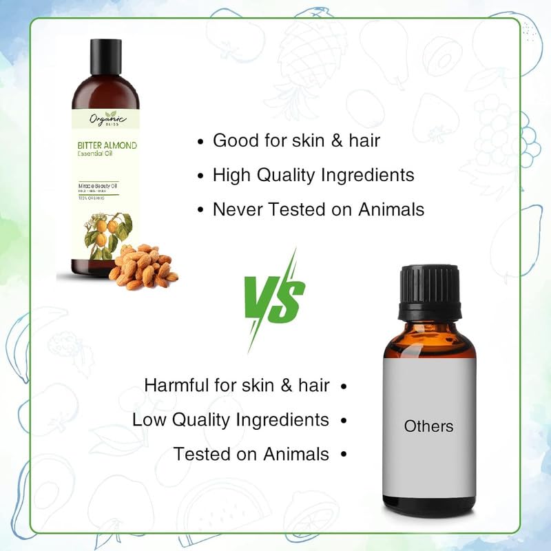 Essential Oil 100% Pure and Natural Therapeutic Grade Essential Oil for Hair Skin Care, Relief from Stress,Anxiety and Aromatherapy (Bitter Almond 50 ML) 50 ml