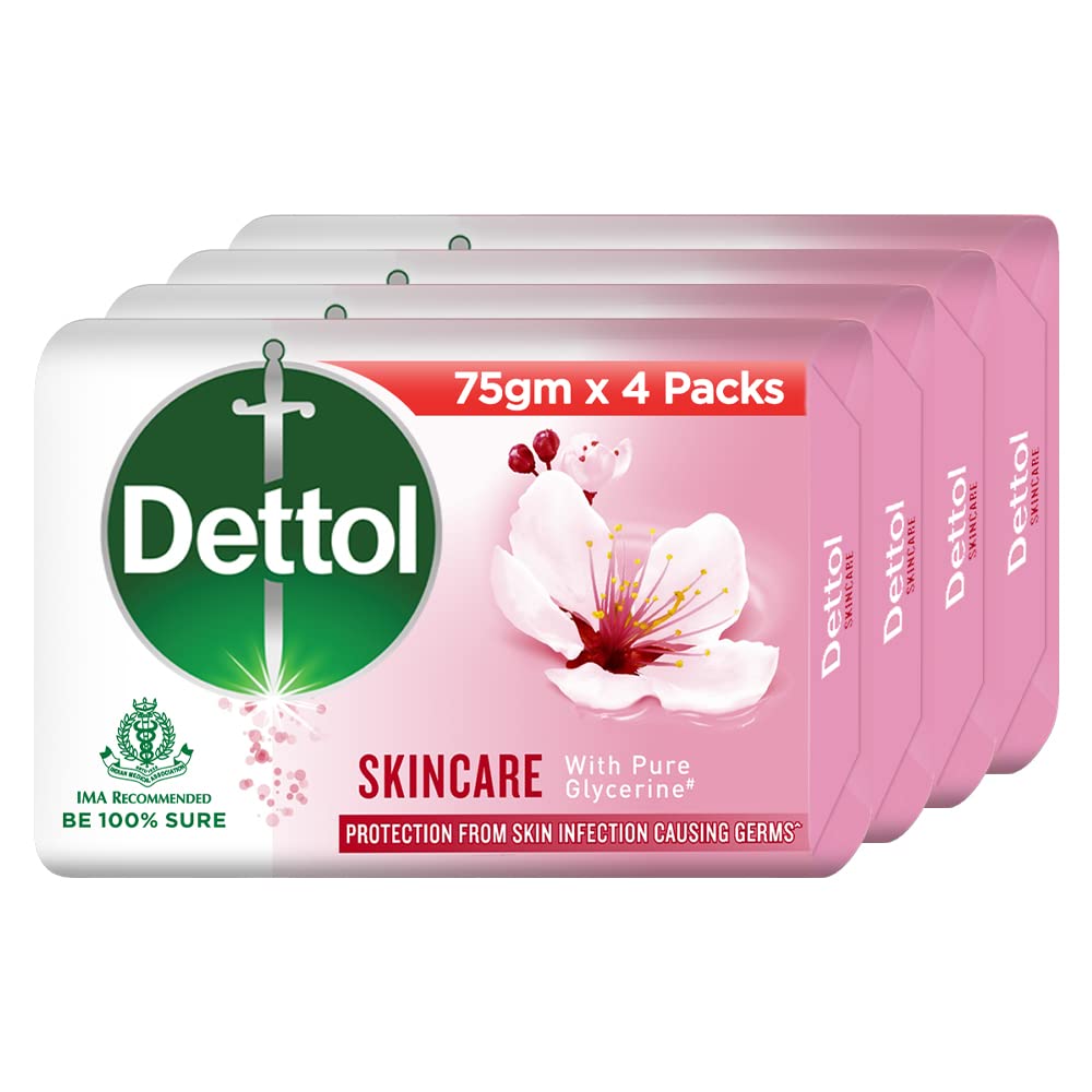 Dettol Skincare Germ Protection Bathing Soap bar, 75gm (Pack of 4) 75 g (Pack of 4) Bathing Soap