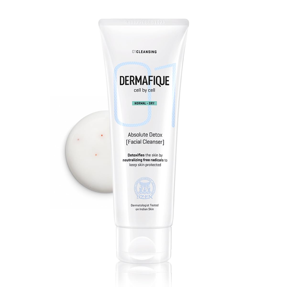 Dermafique Absolute Detox Facial Cleanser 100ml | Antioxidants fight Pollution, Preserve Barrier, Bio-Active Cellulose | Dry, Oily, Normal Skin Face Wash|Women