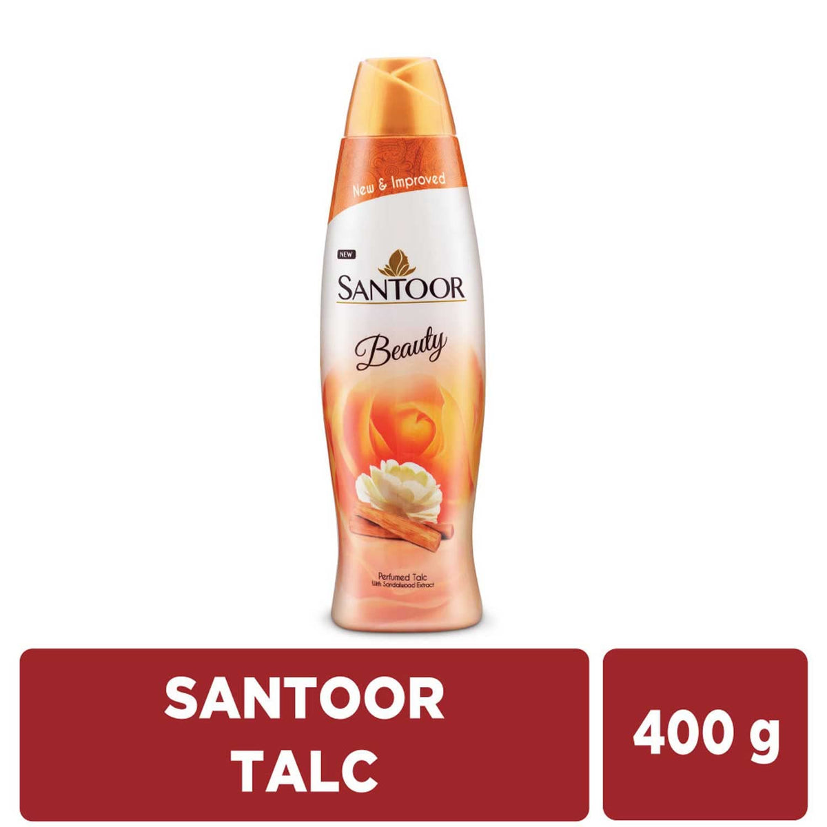 Santoor Beauty Talc with Sandalwood Extracts| Sandal, Rose, Musk & Geranium Mint Fragrance| Absorbs Excess Moisture| Dermatologically Tested| For All Skin Types